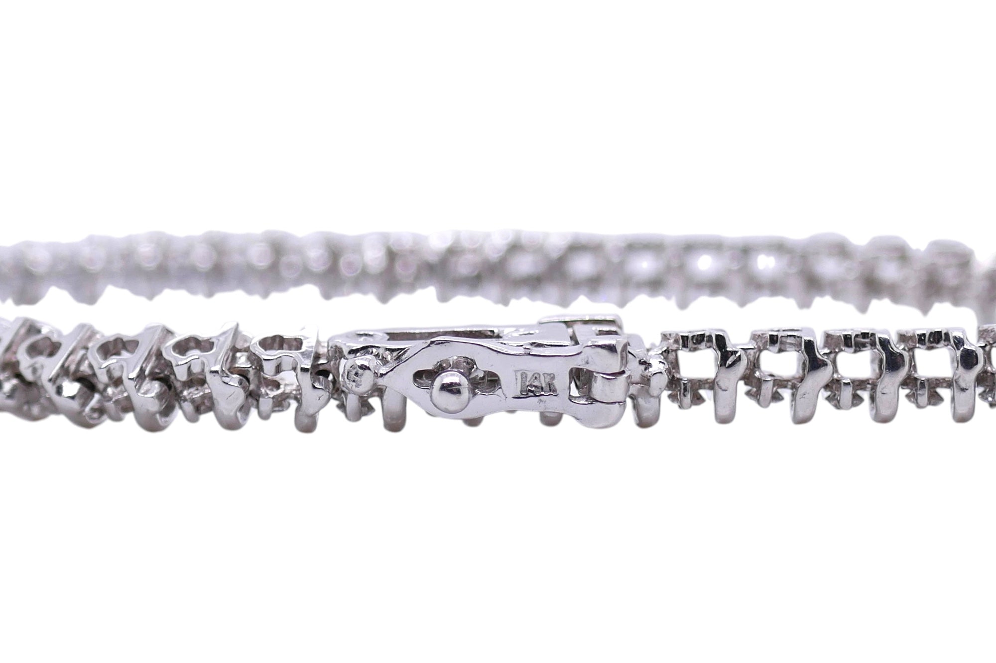 14k White Gold 1.0 ctw Diamond Tennis Bracelet – 7 in