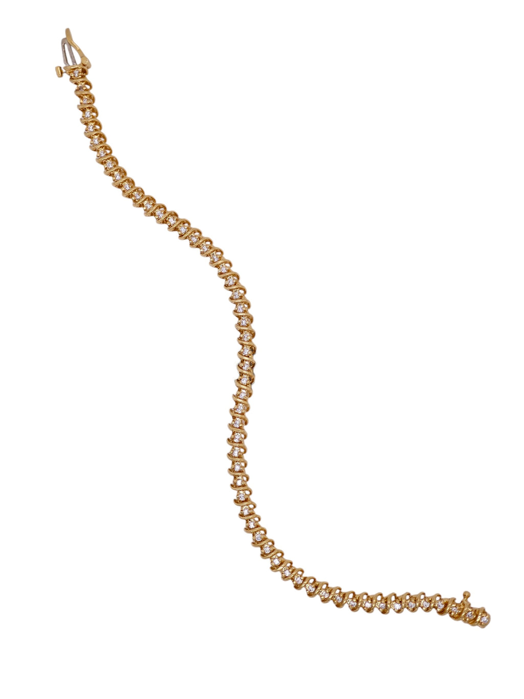 14k Yellow Gold 0.85 ctw Diamond Tennis Bracelet – 7 in