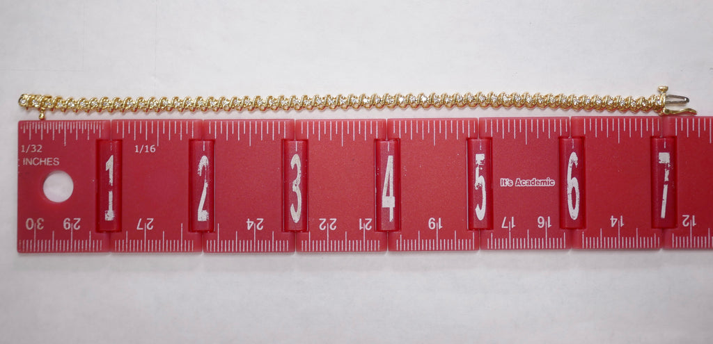14k Yellow Gold 0.85 ctw Diamond Tennis Bracelet – 7 in