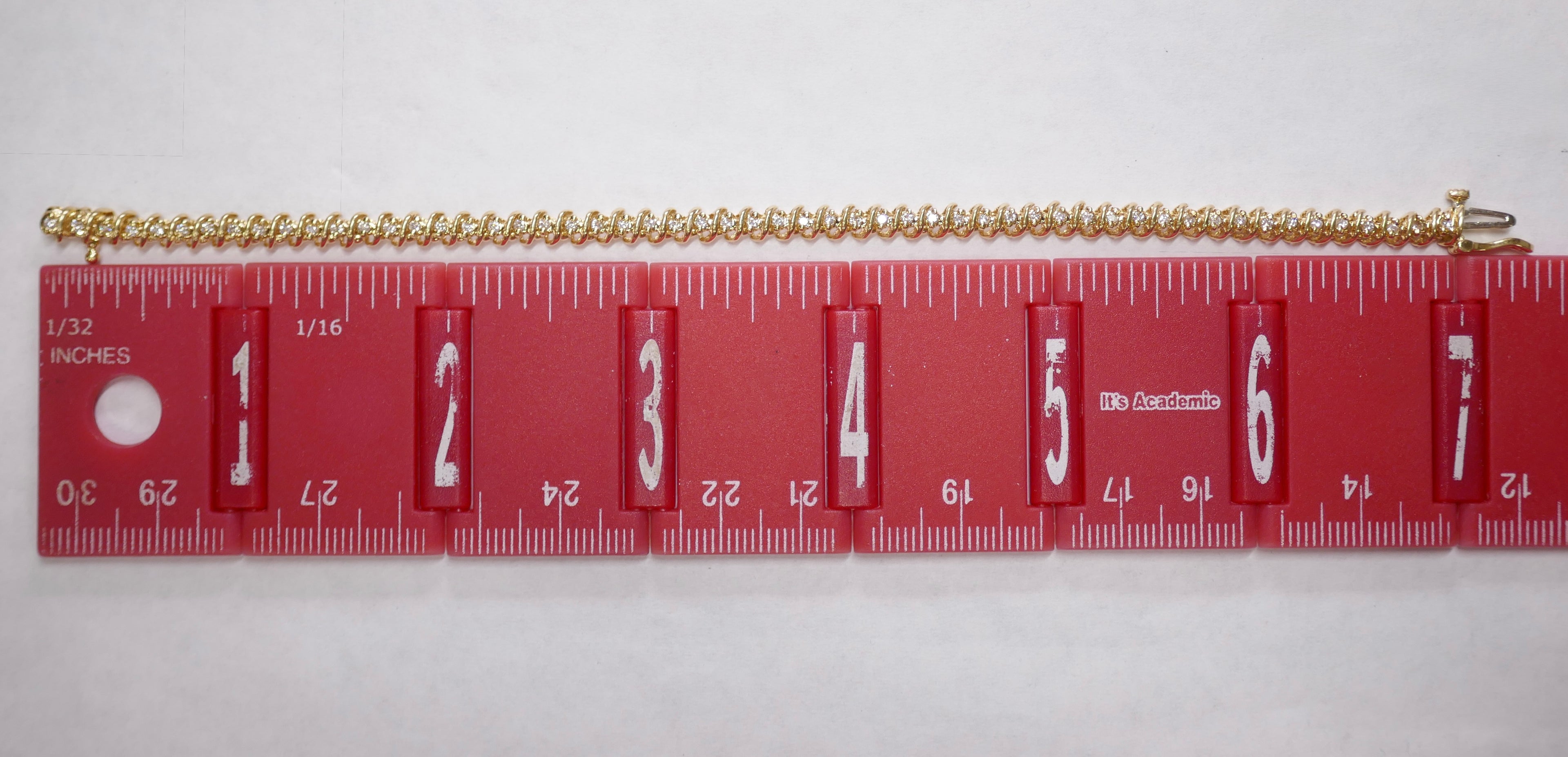 14k Yellow Gold 0.85 ctw Diamond Tennis Bracelet – 7 in