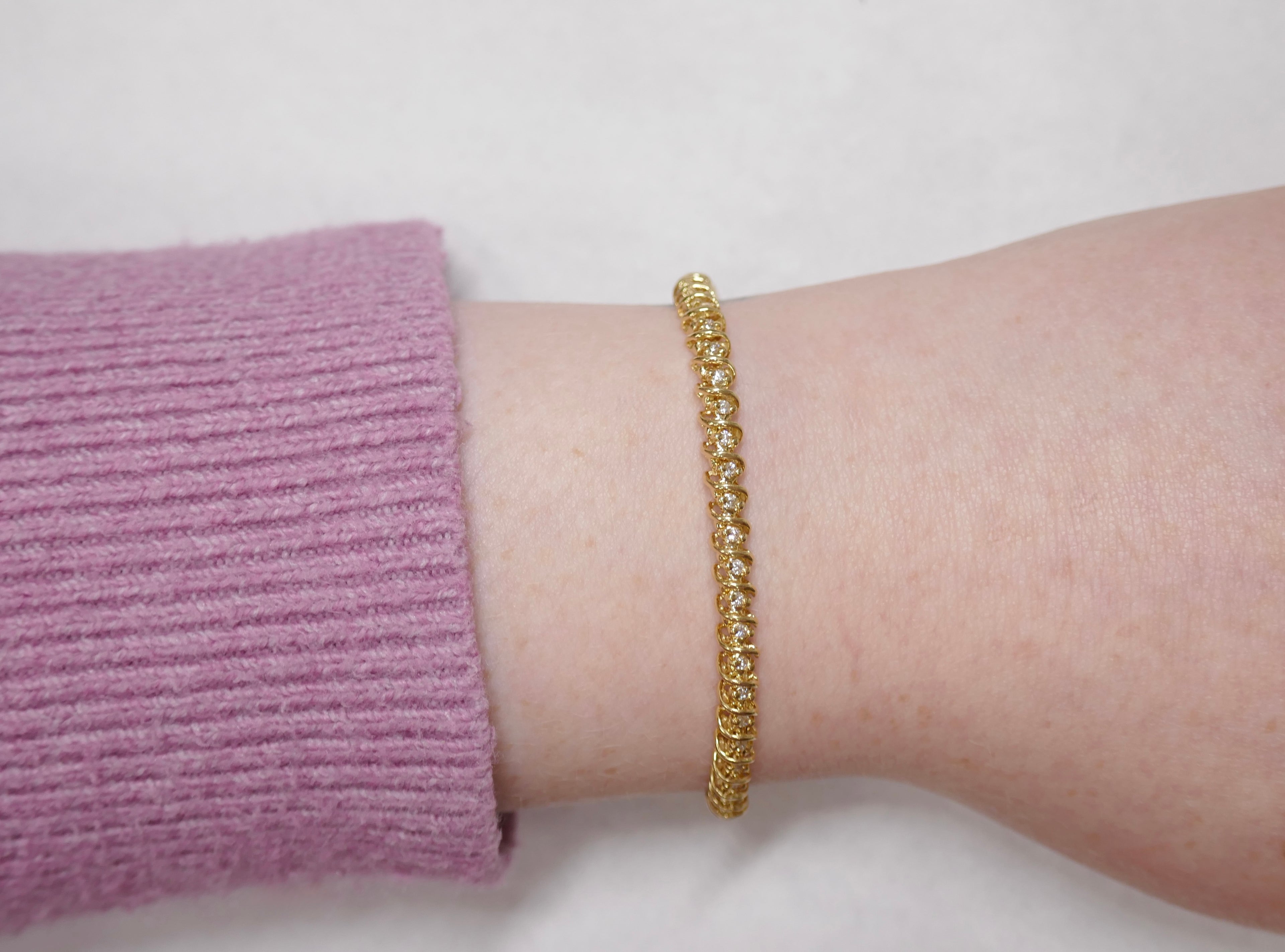 14k Yellow Gold 0.85 ctw Diamond Tennis Bracelet – 7 in