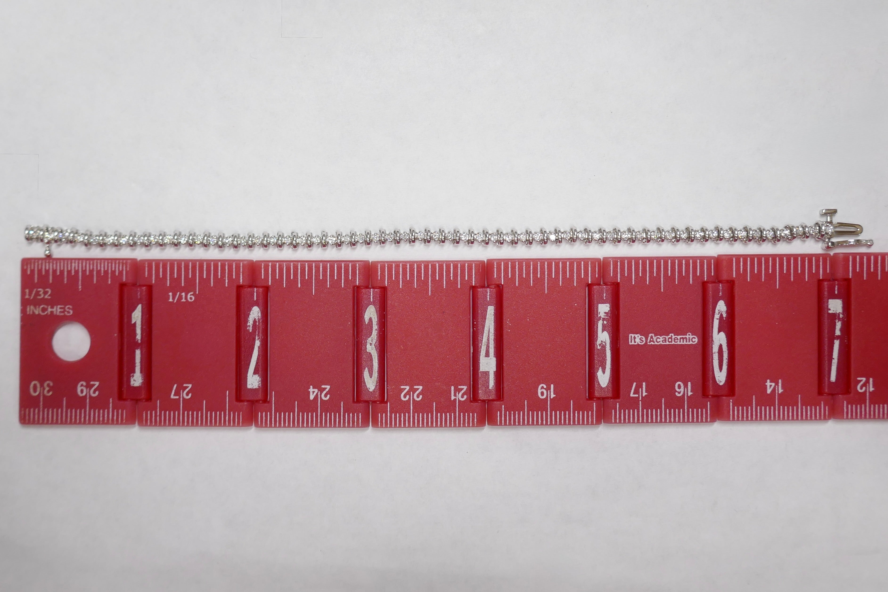 14k White Gold 1.0 ctw Diamond Tennis Bracelet – 7 in