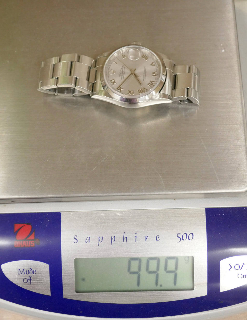 1999 Rolex Datejust 16200 Stainless Steel Band & Rhodium Dial with Box & Papers