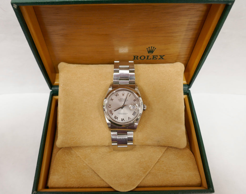 1999 Rolex Datejust 16200 Stainless Steel Band & Rhodium Dial with Box & Papers