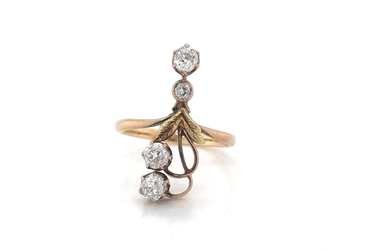 Antique 14K Gold Diamond Ring Size 5.5+ – Unique Old European Cut Diamonds