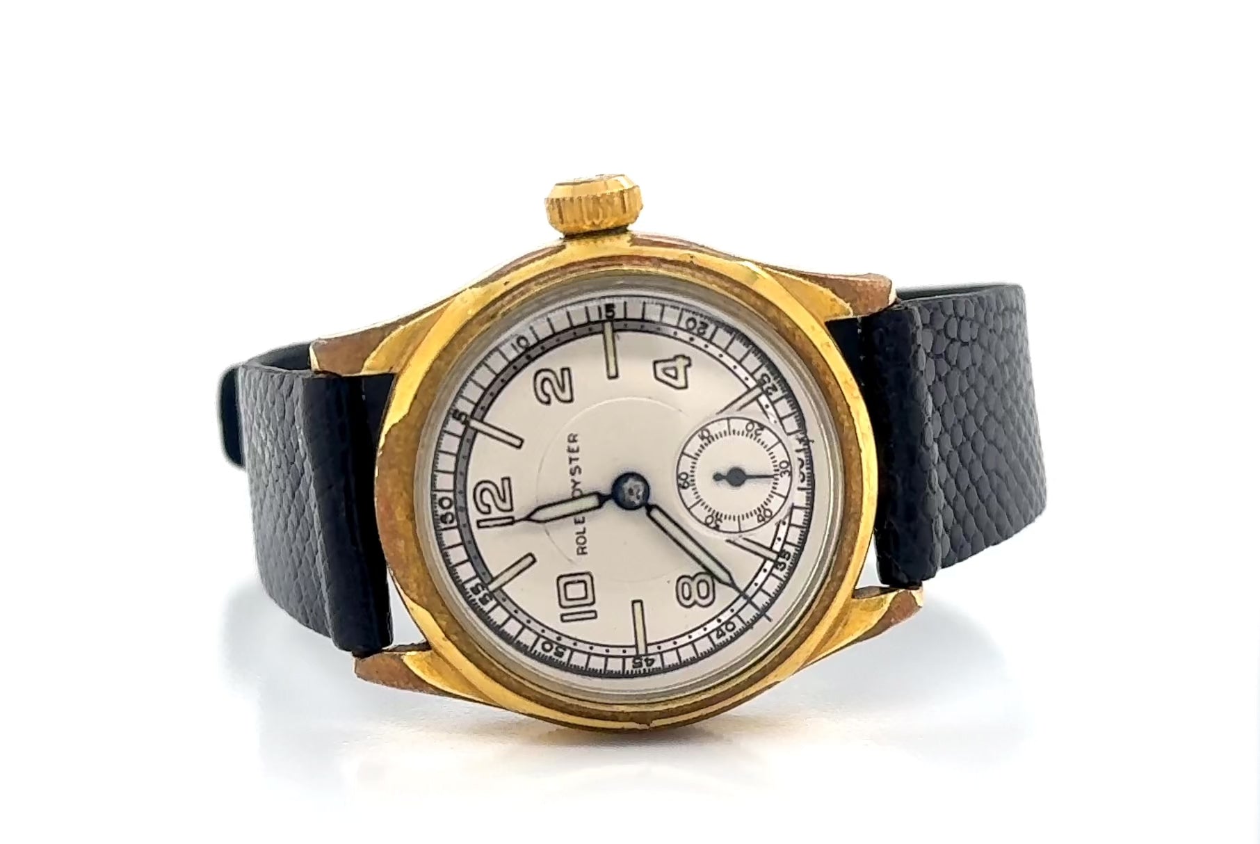 Vintage Gold Plated Rolex Oyster 3373F – Non Rolex Leather Strap