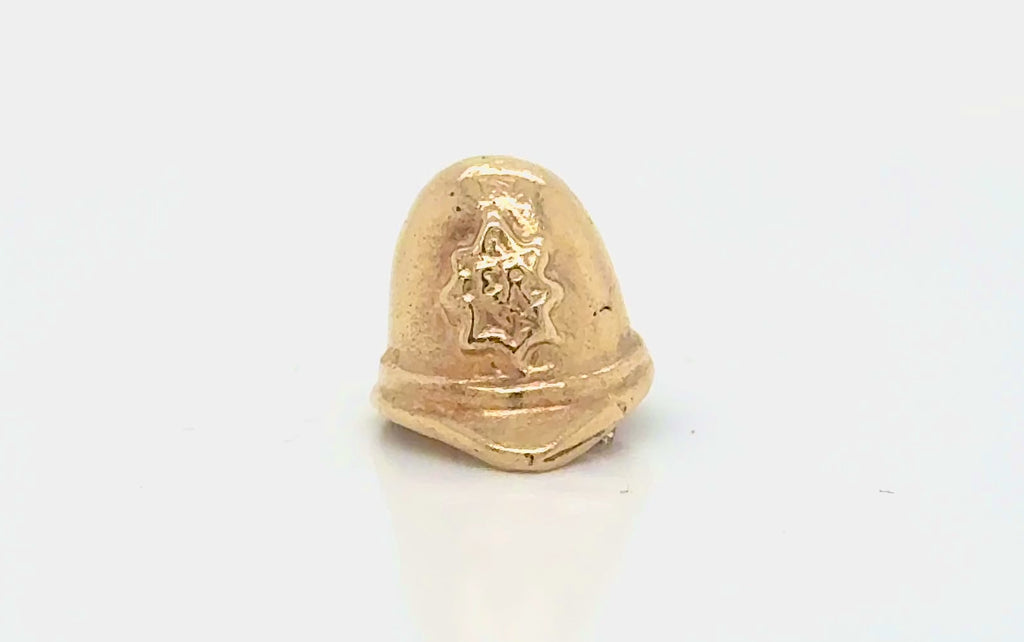 Vintage 9K Gold British Police Officer Helmet Charm