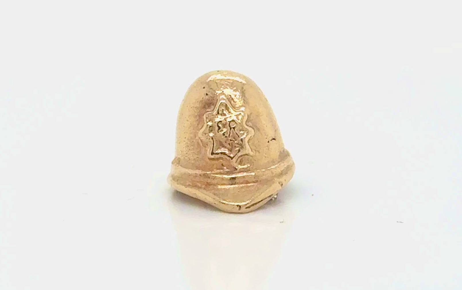 Vintage 9K Gold British Police Officer Helmet Charm