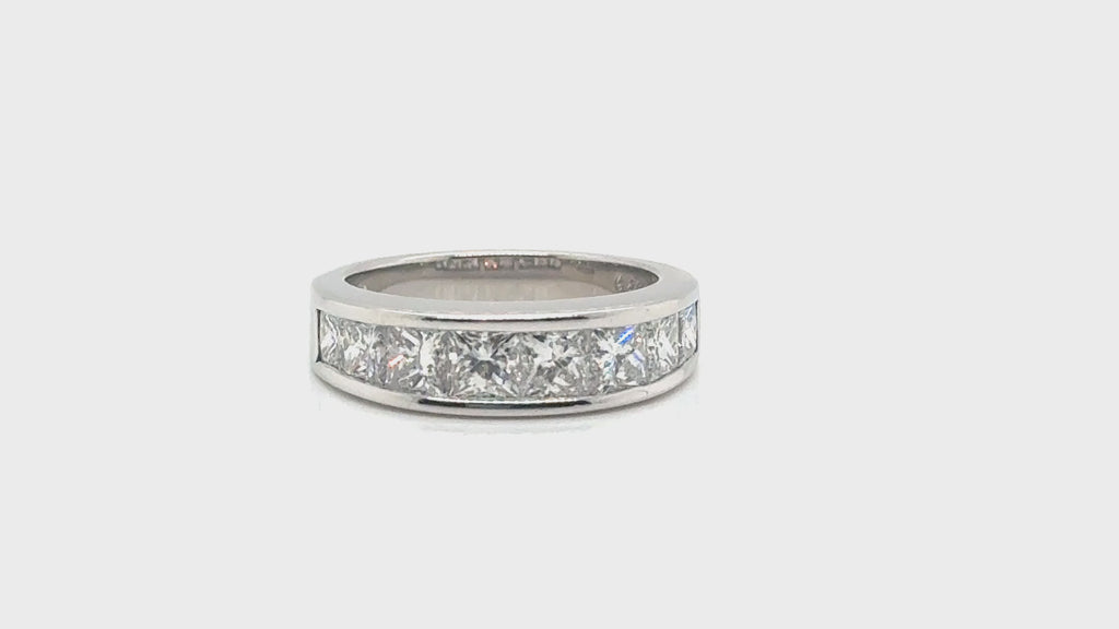 Tiffany & Co. Platinum Channel-Set Princess Cut Diamond Band Size 5