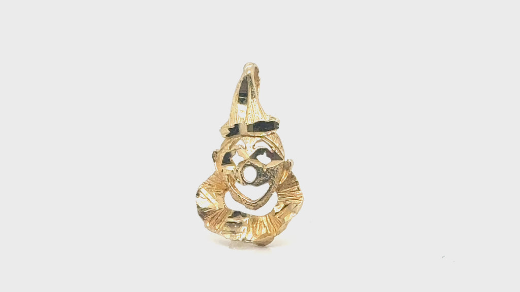 Vintage 14K Gold Clown Face Charm