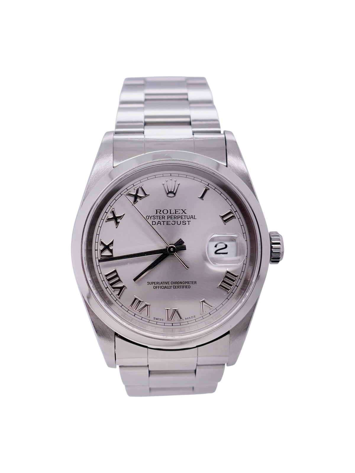 1999 Rolex Datejust 16200 Stainless Steel Band & Rhodium Dial with Box & Papers