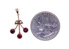 Vintage 9K Gold Garnet & Pearl Cherry Charm/Pendant