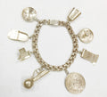 Vintage Sterling Silver Charm Bracelet with 8 Charms