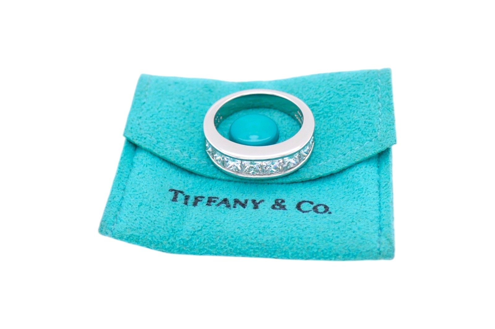 Tiffany & Co. Platinum Channel-Set Princess Cut Diamond Band Size 5