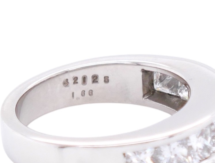 Tiffany & Co. Platinum Channel-Set Princess Cut Diamond Band Size 5