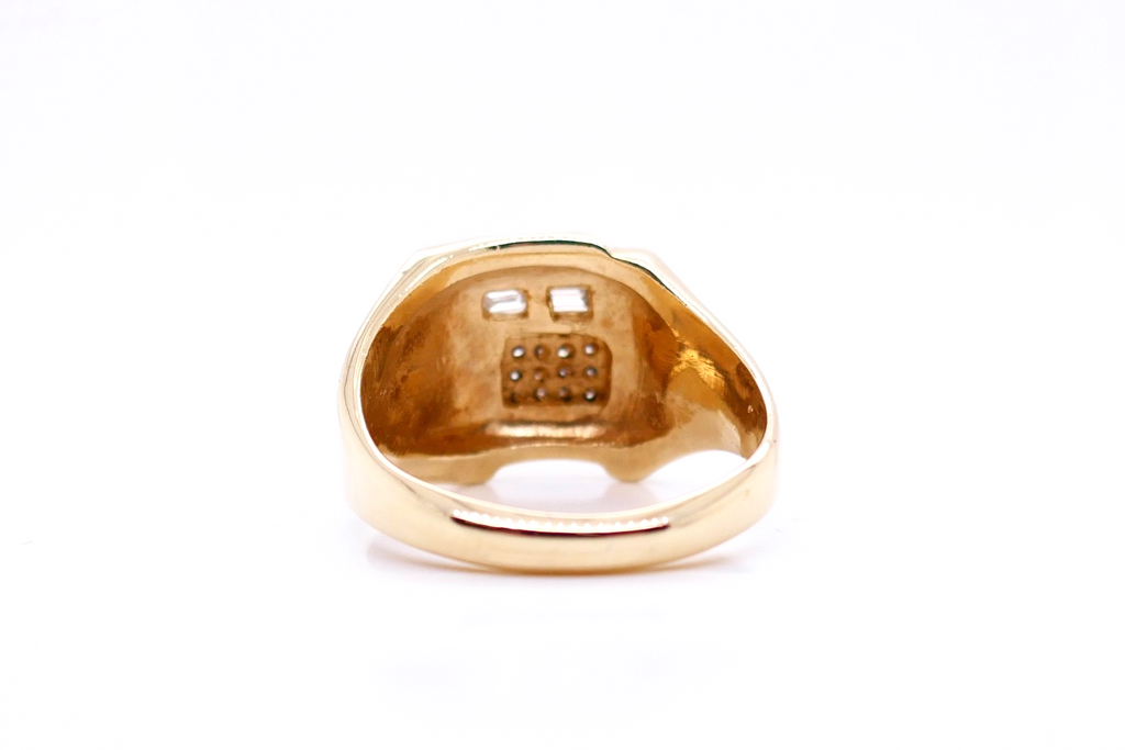 14k Gold and Diamond Truck Ring Size 14.25