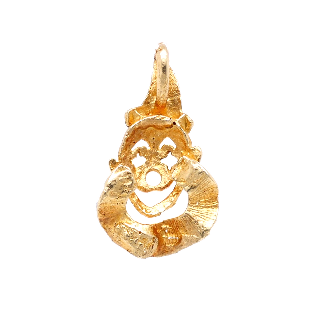 Vintage 14K Gold Clown Face Charm