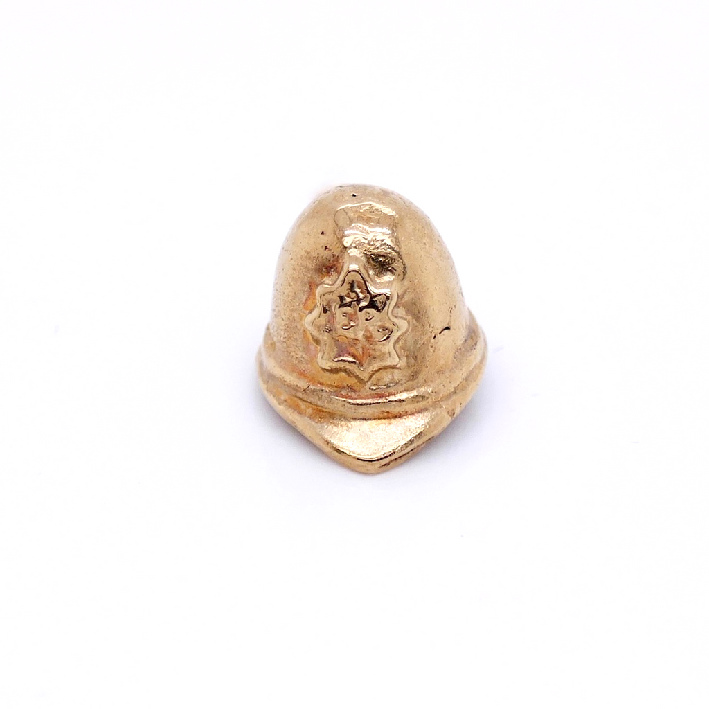 Vintage 9K Gold British Police Officer Helmet Charm