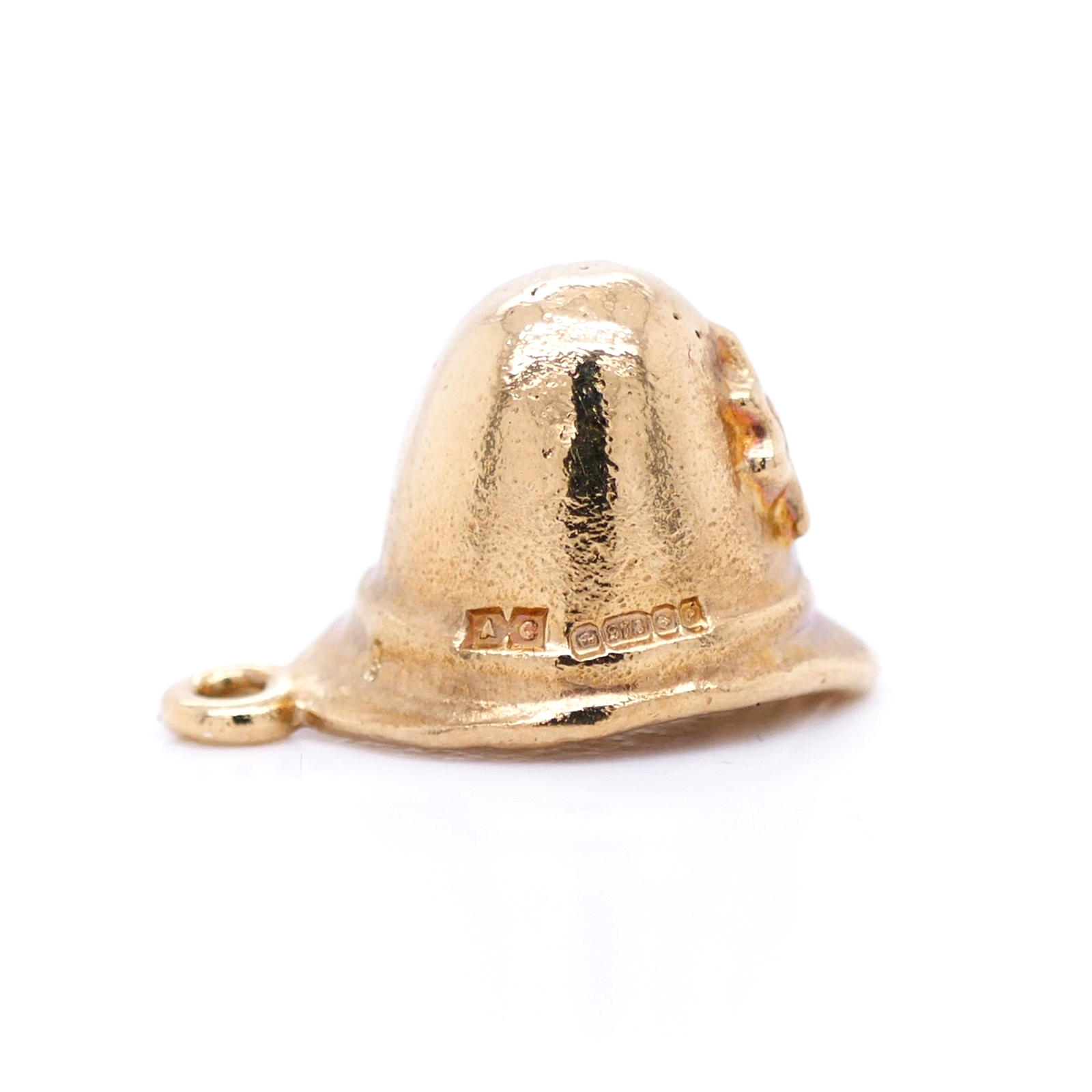 Vintage 9K Gold British Police Officer Helmet Charm