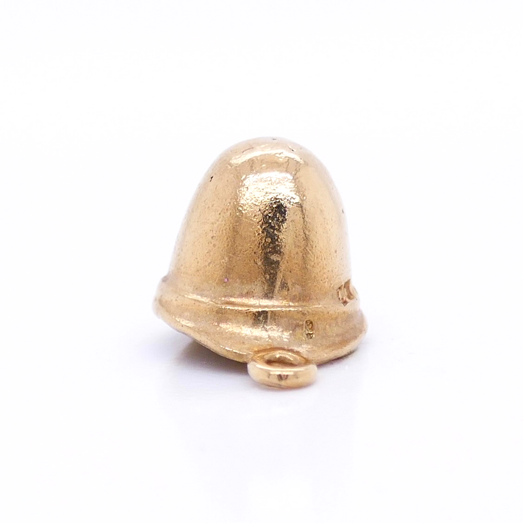 Vintage 9K Gold British Police Officer Helmet Charm