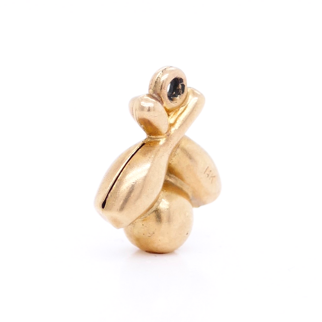 Vintage 14K Gold Bowling Ball & Pins Charm