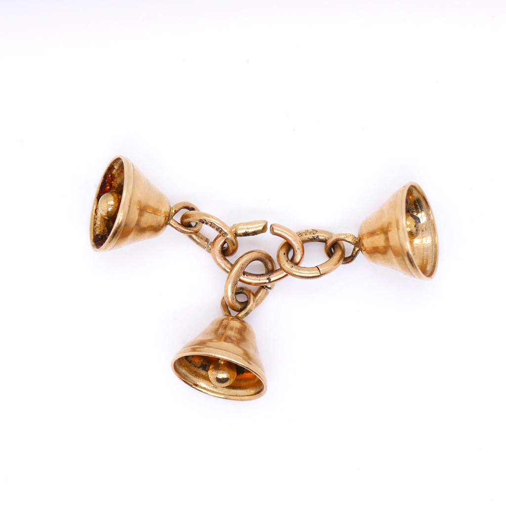 Vintage 14K Gold Triple Bell Charm