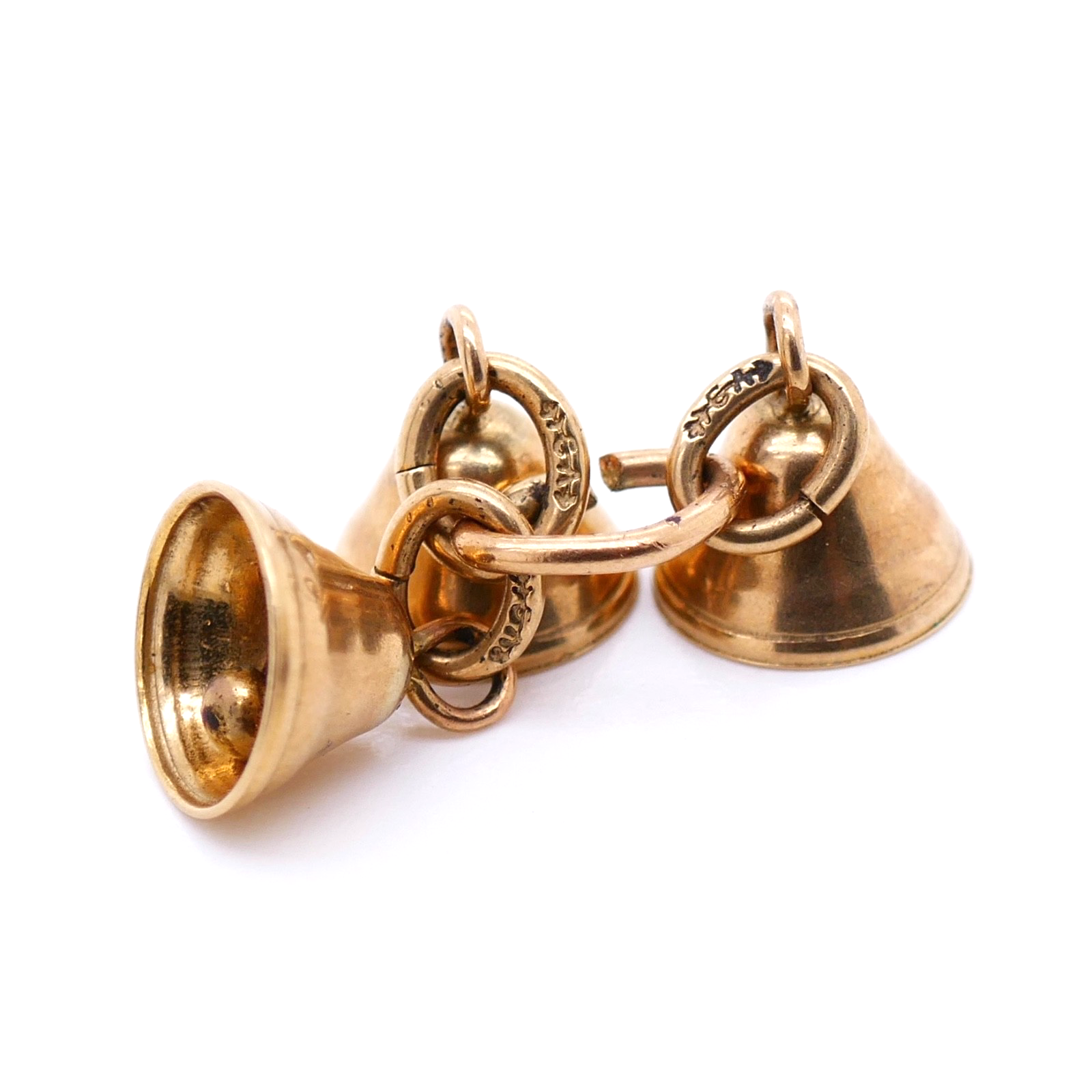 Vintage 14K Gold Triple Bell Charm