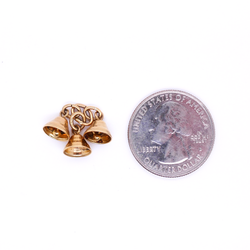 Vintage 14K Gold Triple Bell Charm