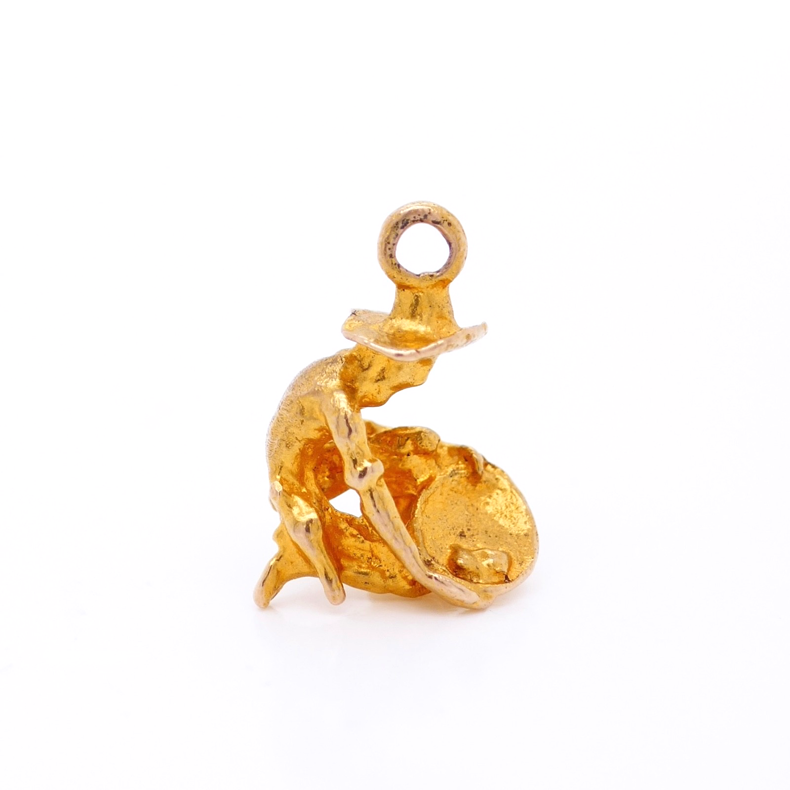 Vintage 14K Gold Charm– Gold Prospector Panning for Gold