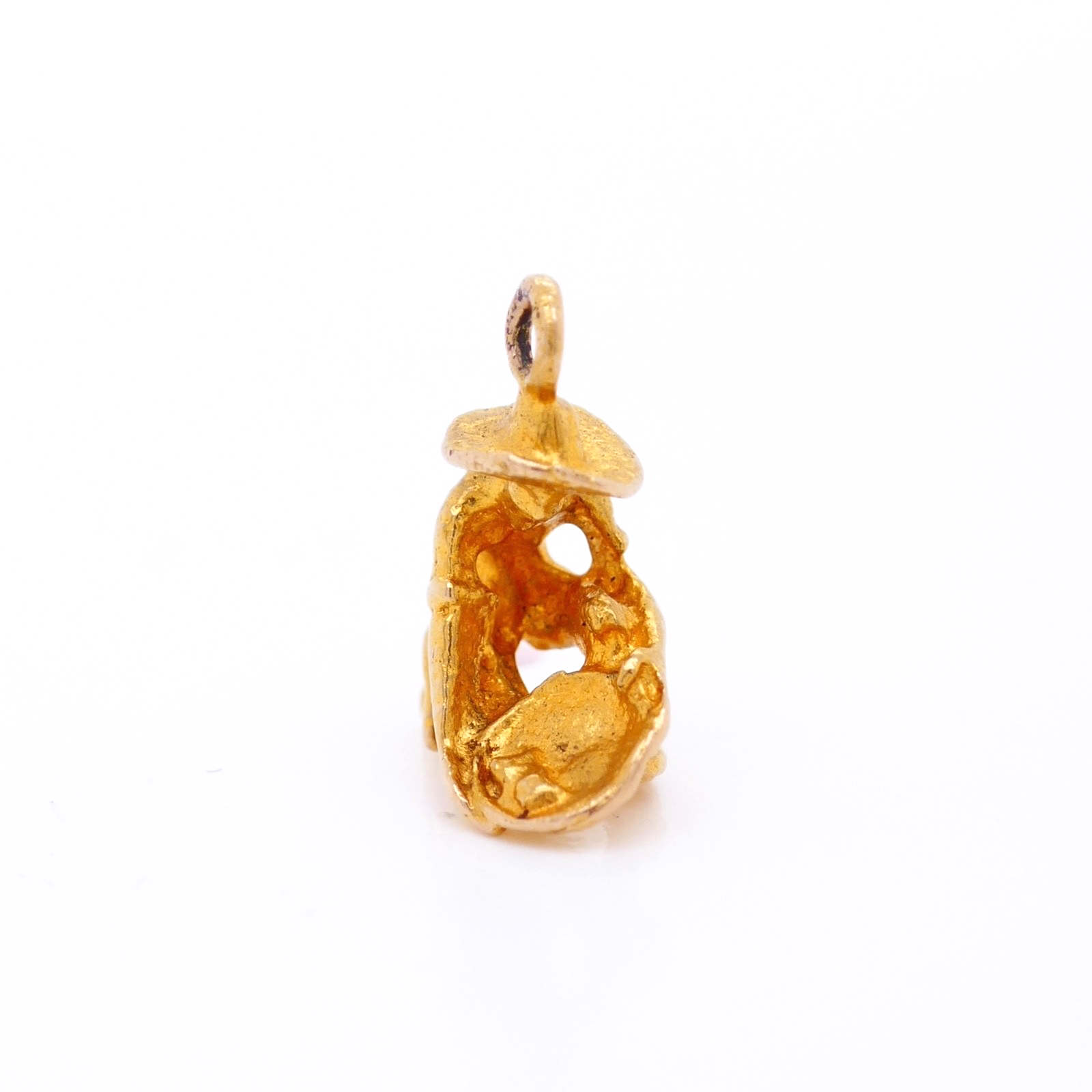 Vintage 14K Gold Charm– Gold Prospector Panning for Gold