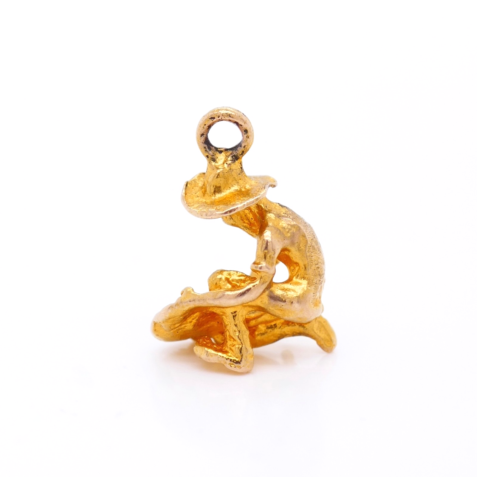Vintage 14K Gold Charm– Gold Prospector Panning for Gold