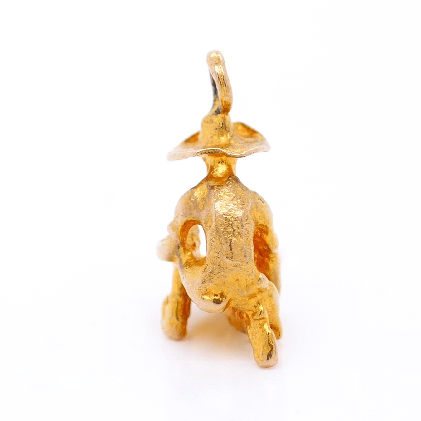 Vintage 14K Gold Charm– Gold Prospector Panning for Gold