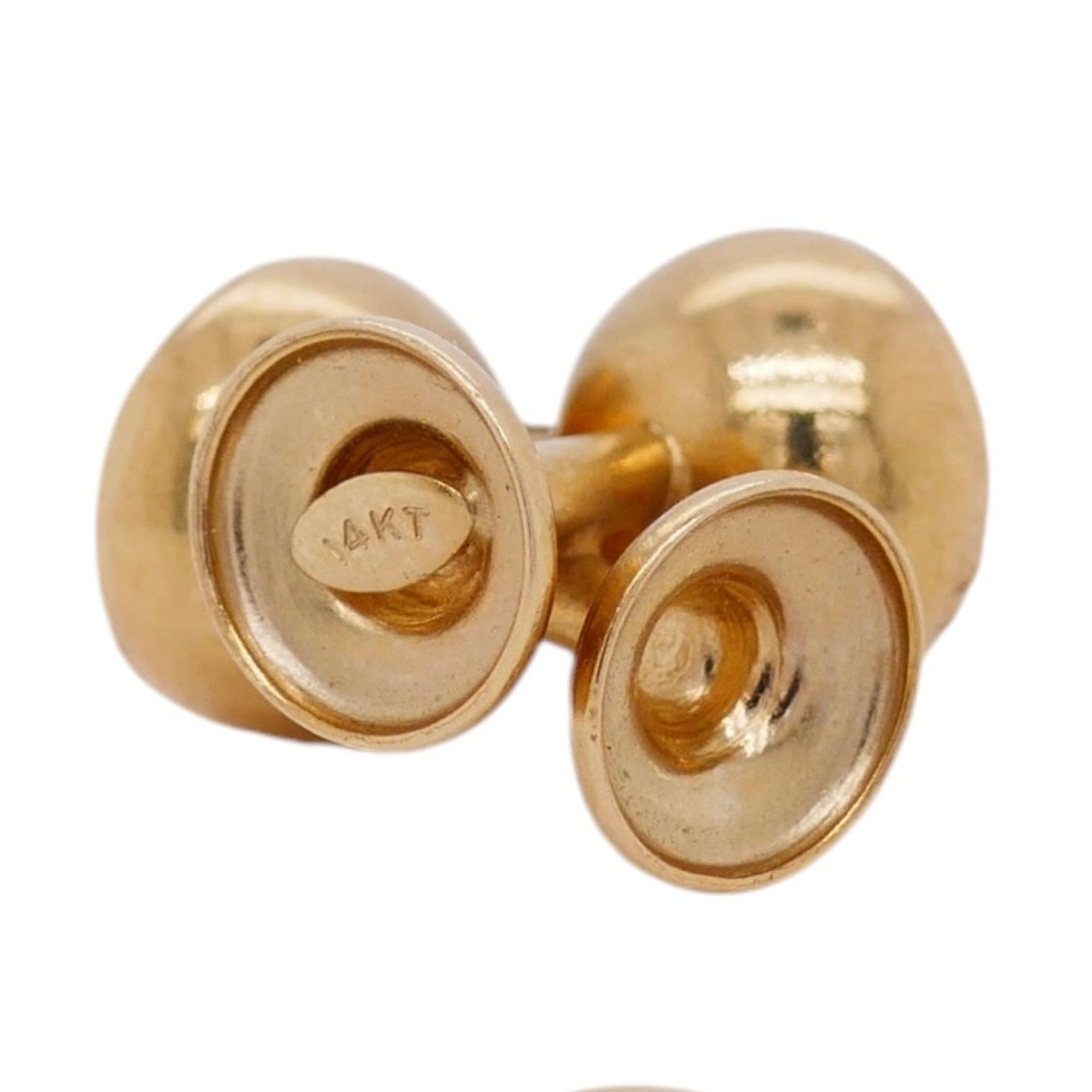Vintage 14K Gold Pair of Goblets Charm With Red Enamel Accents