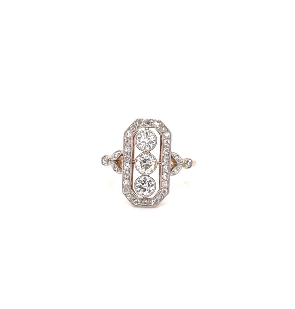 Vintage Art Deco 14K Gold & Diamond Ring