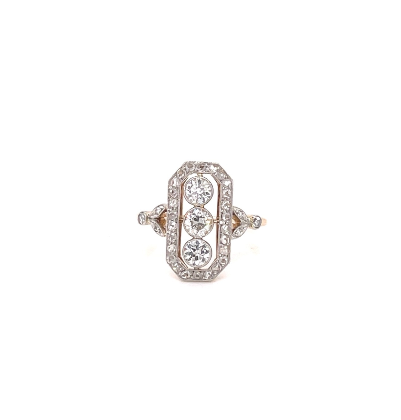 Vintage Art Deco 14K Gold & Diamond Ring