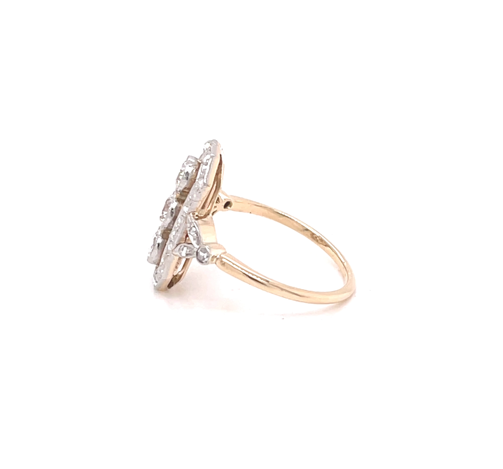 Vintage Art Deco 14K Gold & Diamond Ring