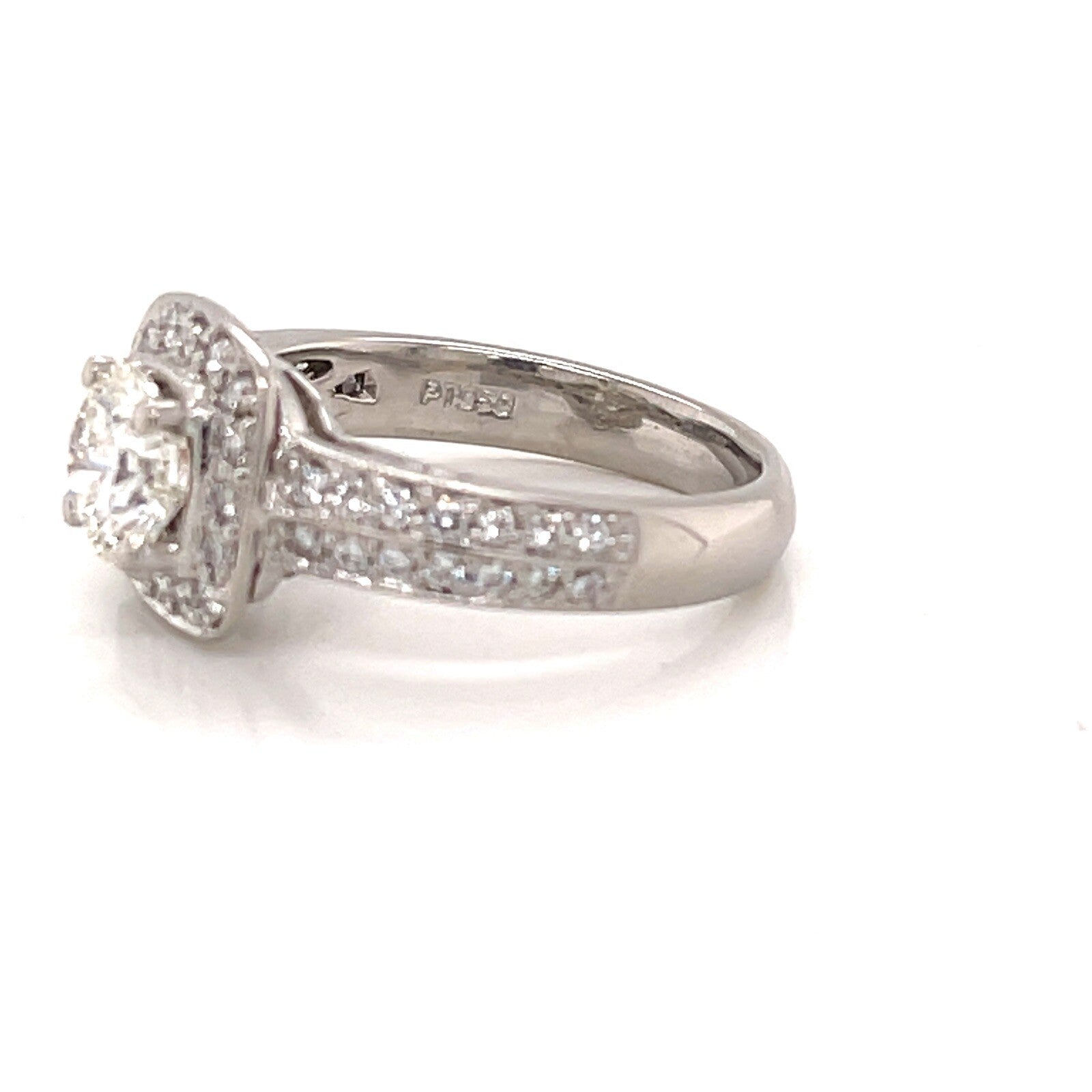 Platinum Engagement Ring with 1.0 ct H/I-VS2 Center Diamond Size 6