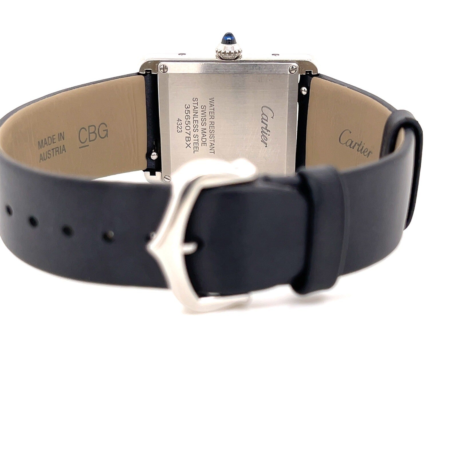 Cartier Diamond Bezel Tank Steel Watch - W4TA0017