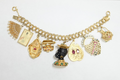 Vintage 14K Gold Charm Bracelet with 8 Large Charms