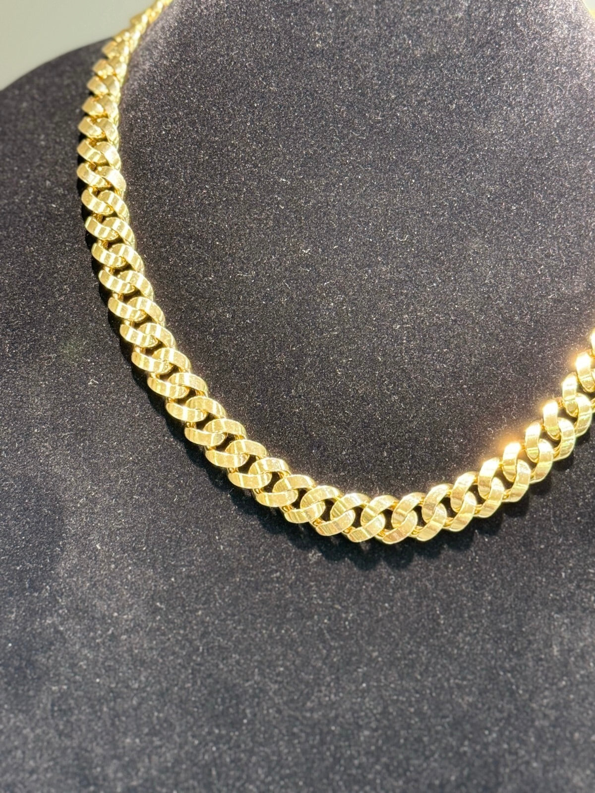 13mm Miami Cuban Royal Link Chain Necklace Solid 14K Yellow Gold 23 in