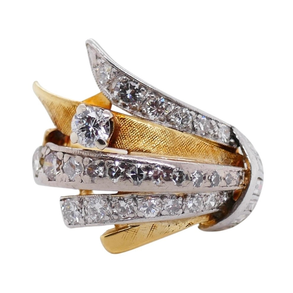 Vintage 18k Gold & Platinum Diamond Ring Size 6