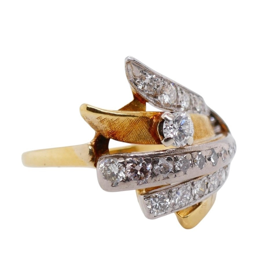 Vintage 18k Gold & Platinum Diamond Ring Size 6