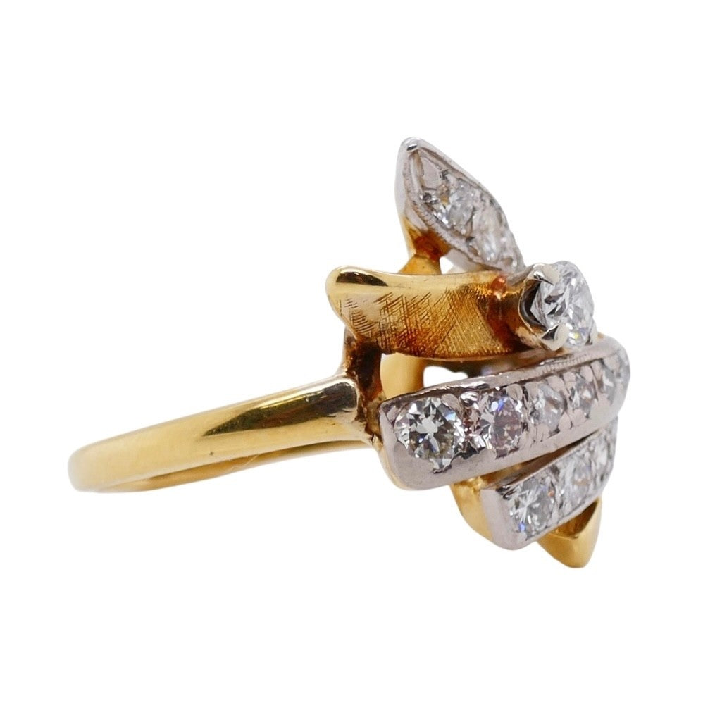 Vintage 18k Gold & Platinum Diamond Ring Size 6
