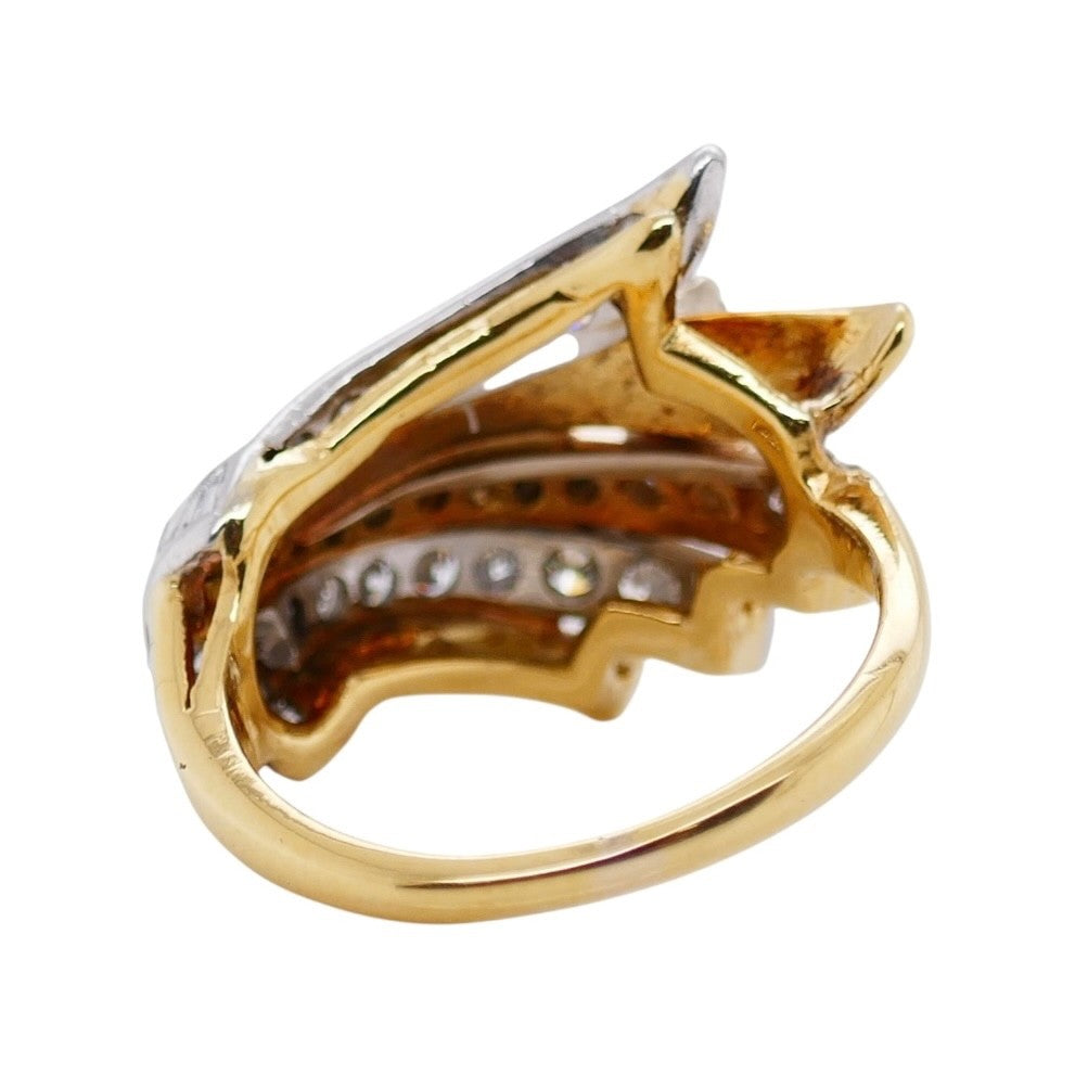 Vintage 18k Gold & Platinum Diamond Ring Size 6