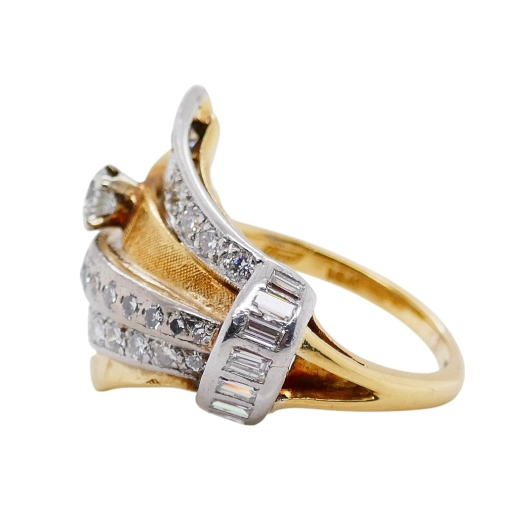 Vintage 18k Gold & Platinum Diamond Ring Size 6