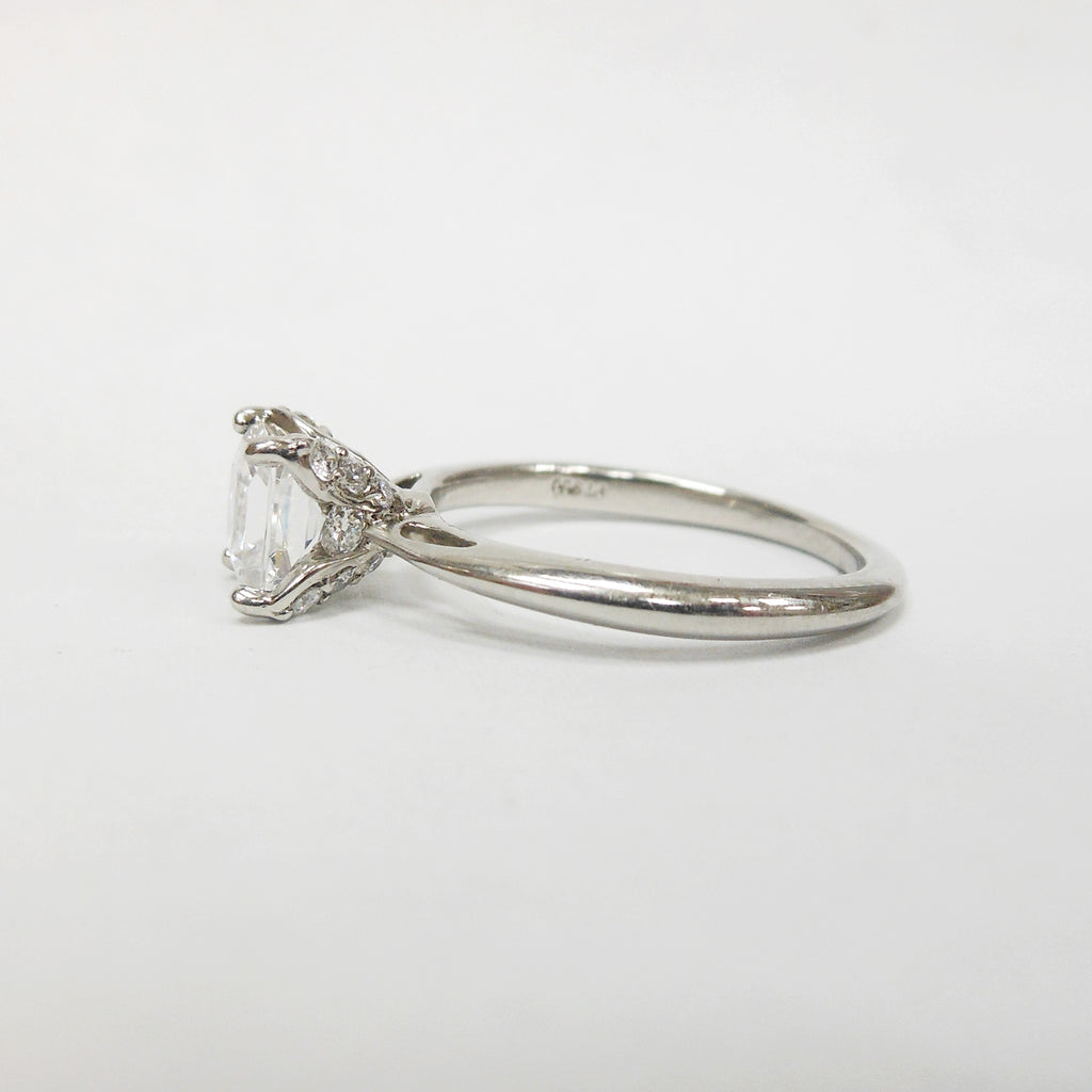 Ritani Platinum Engagement Ring for 1-1.25 ct Diamond–CZ Size 7.5