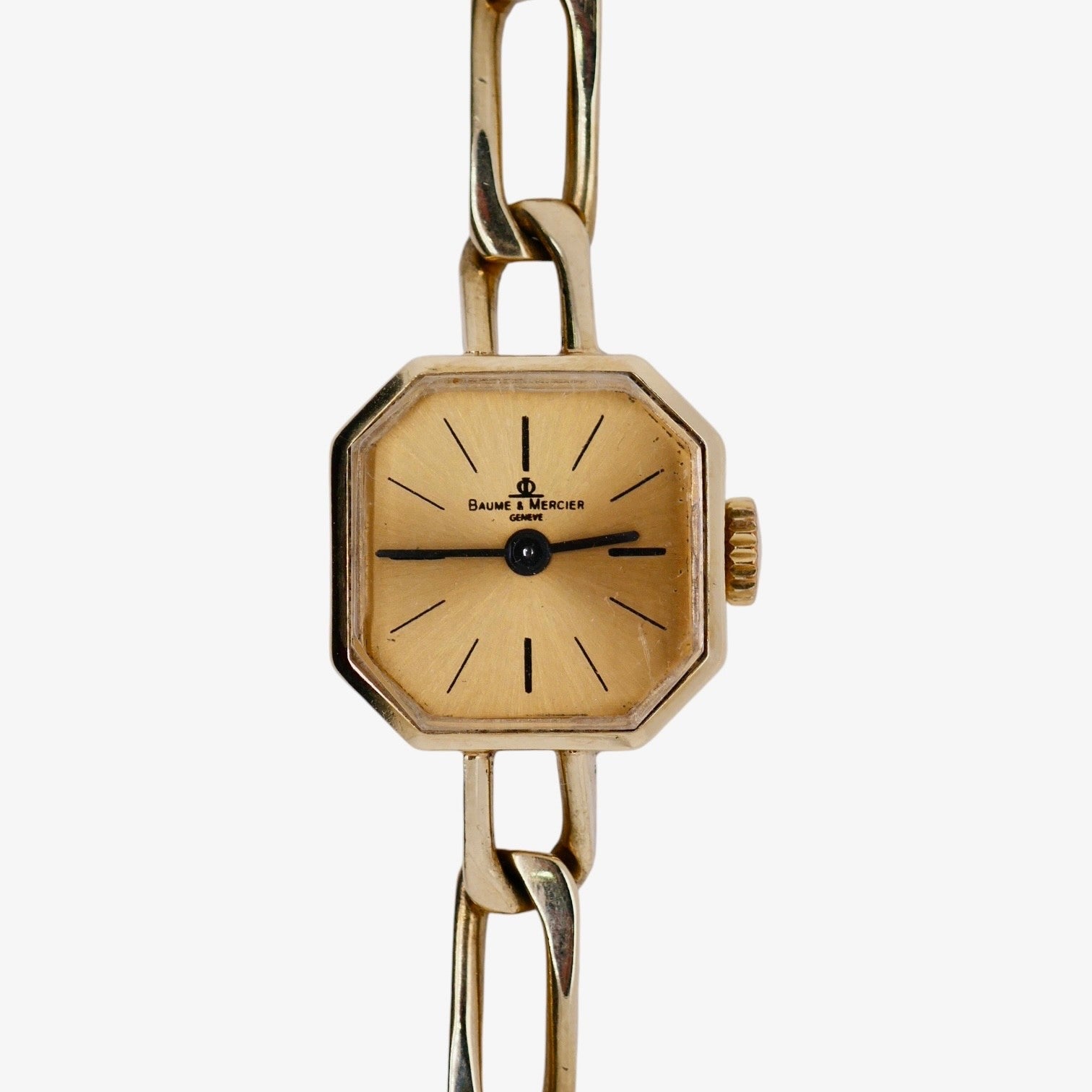 Vintage Baume & Mercier Genève 14K Gold Ladies Watch Octagonal Case 7.48 in