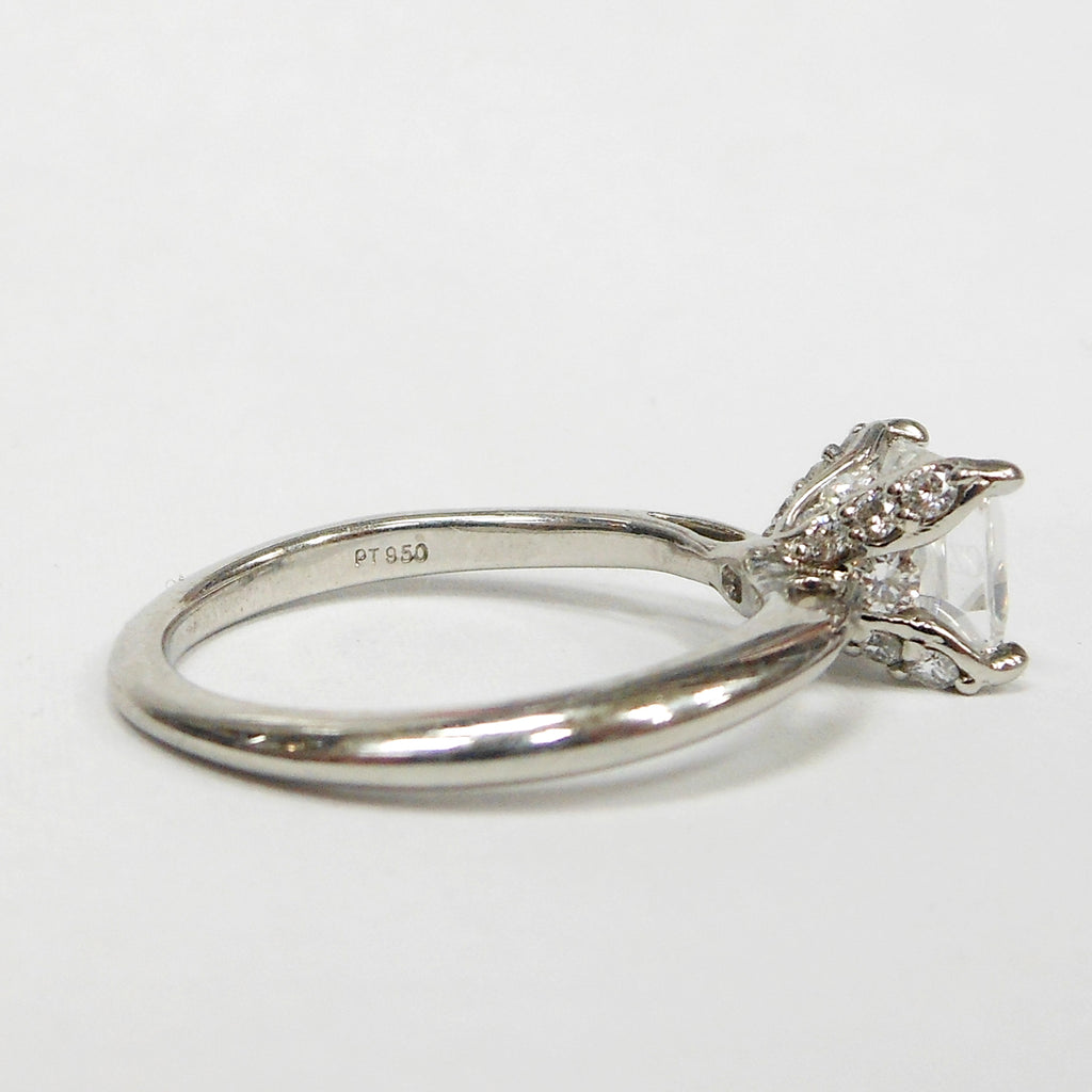 Ritani Platinum Engagement Ring for 1-1.25 ct Diamond–CZ Size 7.5