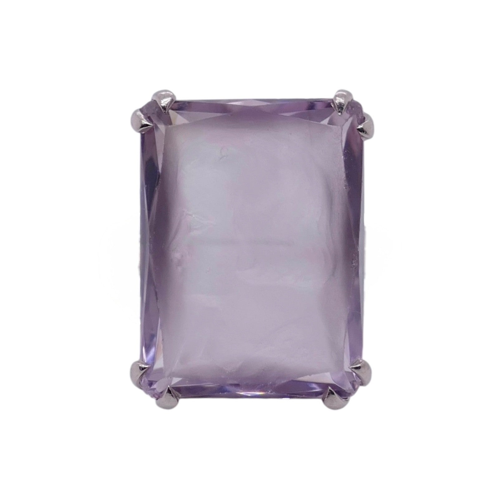 Antique 18k White Gold Amethyst Cameo Ring Size 7.25