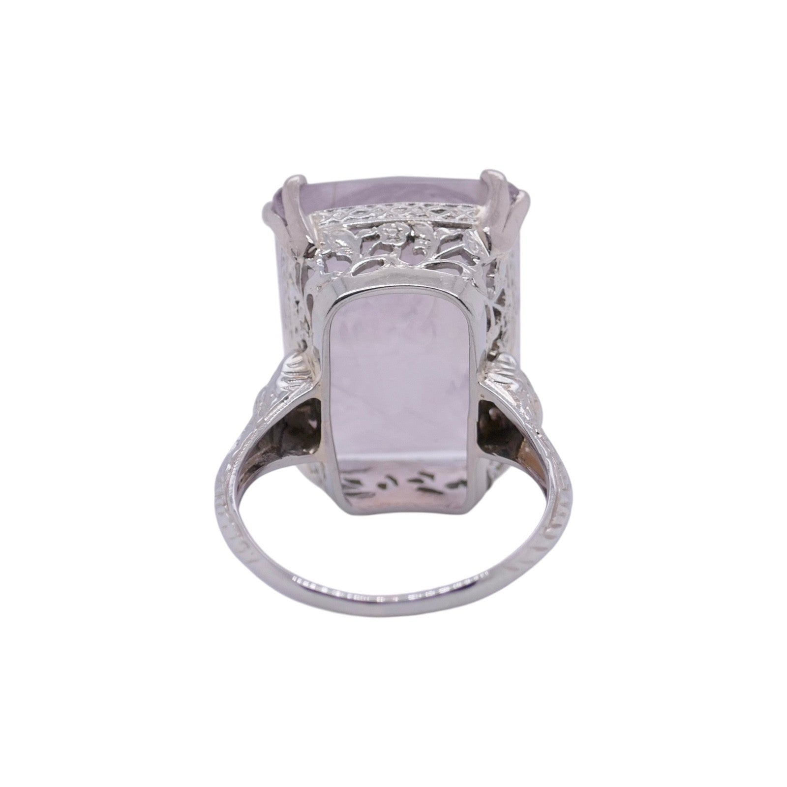 Antique 18k White Gold Amethyst Cameo Ring Size 7.25